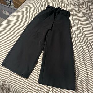 Joie Black Wide-Leg Pants with Tie Waist